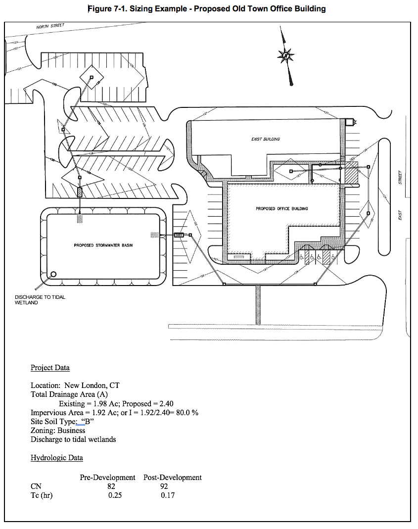 Proposed Old Town Office building and project data.
